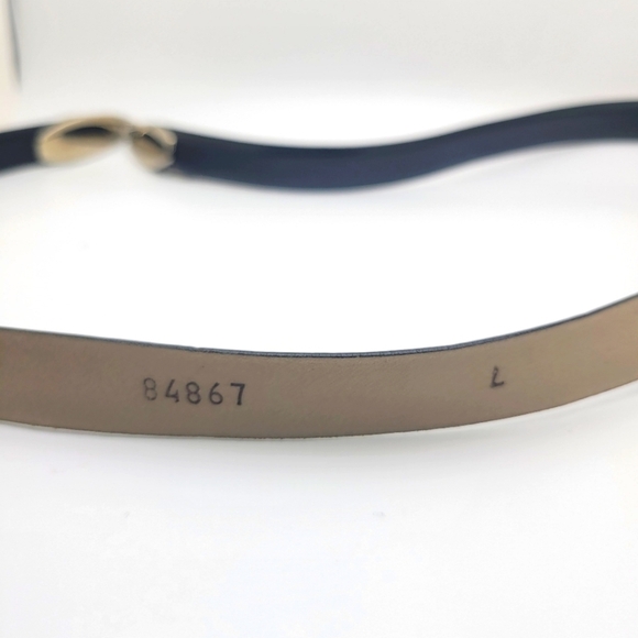 Large ANN TAYLOR Black Leathet Women's Chain Buckle Belt - Picture 7 of 9